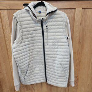 Old Navy Dynamic Fleece 2-in-1 Puffer Zip Hoodie for Men Size L Beige